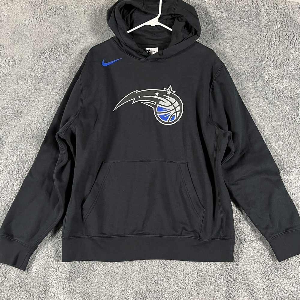 Nike Orlando Magic NBA Hoodie Mens Large Black Blue Logo FB4769-010